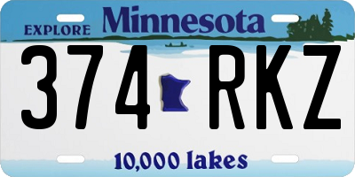 MN license plate 374RKZ