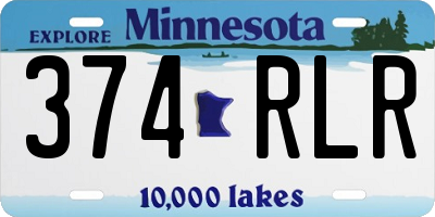 MN license plate 374RLR