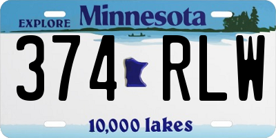 MN license plate 374RLW