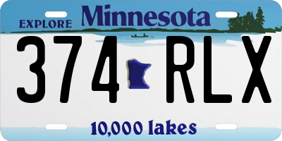 MN license plate 374RLX