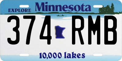 MN license plate 374RMB