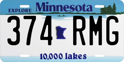 MN license plate 374RMG