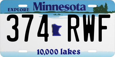 MN license plate 374RWF