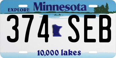 MN license plate 374SEB