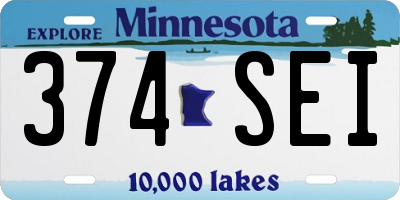 MN license plate 374SEI