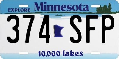 MN license plate 374SFP