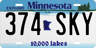 MN license plate 374SKY