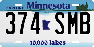 MN license plate 374SMB