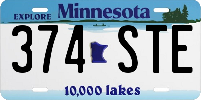MN license plate 374STE