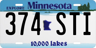MN license plate 374STI