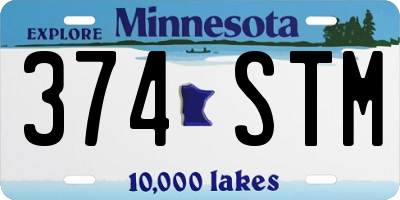 MN license plate 374STM