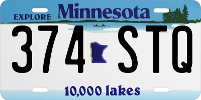 MN license plate 374STQ