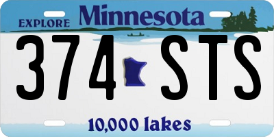 MN license plate 374STS