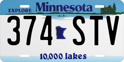 MN license plate 374STV