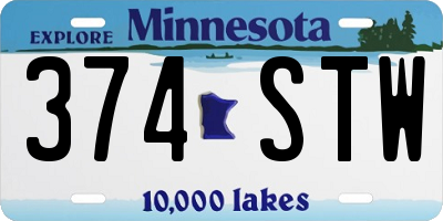 MN license plate 374STW