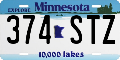MN license plate 374STZ