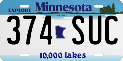 MN license plate 374SUC