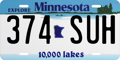 MN license plate 374SUH