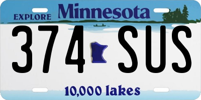 MN license plate 374SUS