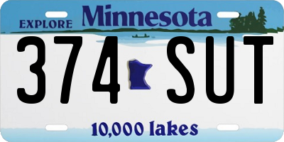 MN license plate 374SUT