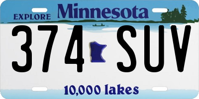 MN license plate 374SUV