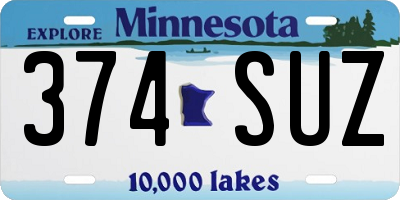 MN license plate 374SUZ