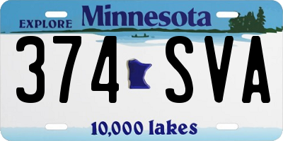 MN license plate 374SVA