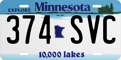 MN license plate 374SVC