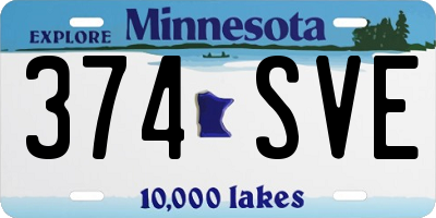 MN license plate 374SVE