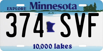MN license plate 374SVF
