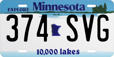 MN license plate 374SVG