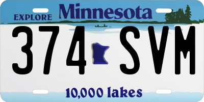 MN license plate 374SVM
