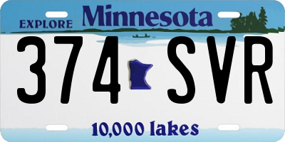 MN license plate 374SVR