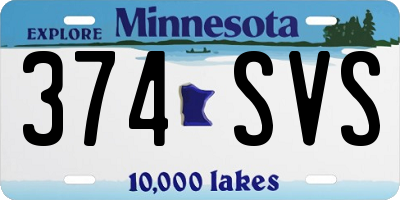 MN license plate 374SVS