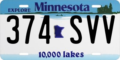 MN license plate 374SVV