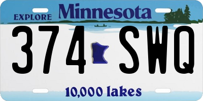 MN license plate 374SWQ