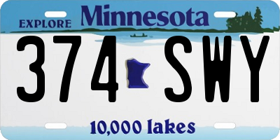 MN license plate 374SWY