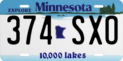 MN license plate 374SXO