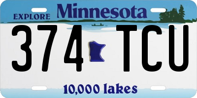 MN license plate 374TCU