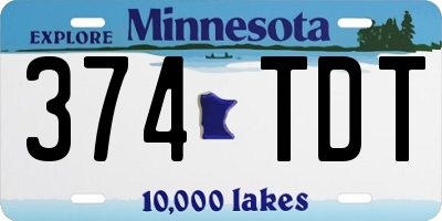 MN license plate 374TDT