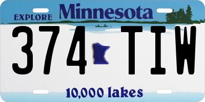 MN license plate 374TIW