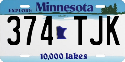 MN license plate 374TJK
