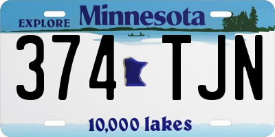 MN license plate 374TJN