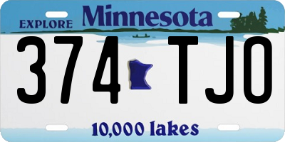 MN license plate 374TJO