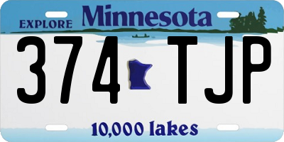 MN license plate 374TJP