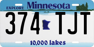 MN license plate 374TJT