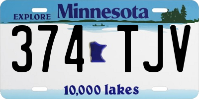 MN license plate 374TJV