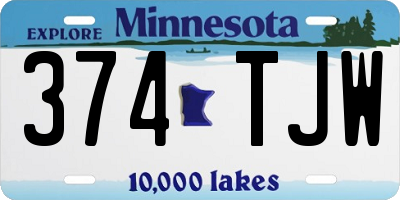 MN license plate 374TJW