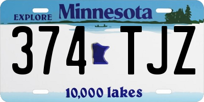 MN license plate 374TJZ
