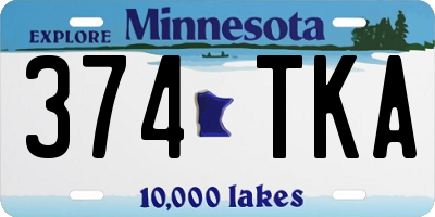 MN license plate 374TKA